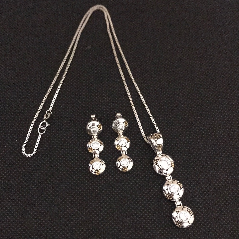 Thailand sterling silver / Crystal necklace set